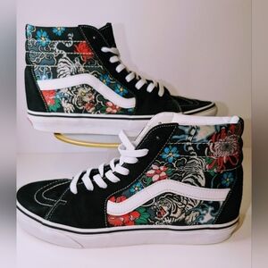 Vans SK8-Hi Tiger Floral Mens Size 10.5 True White Skateboarding Casual Sneakers